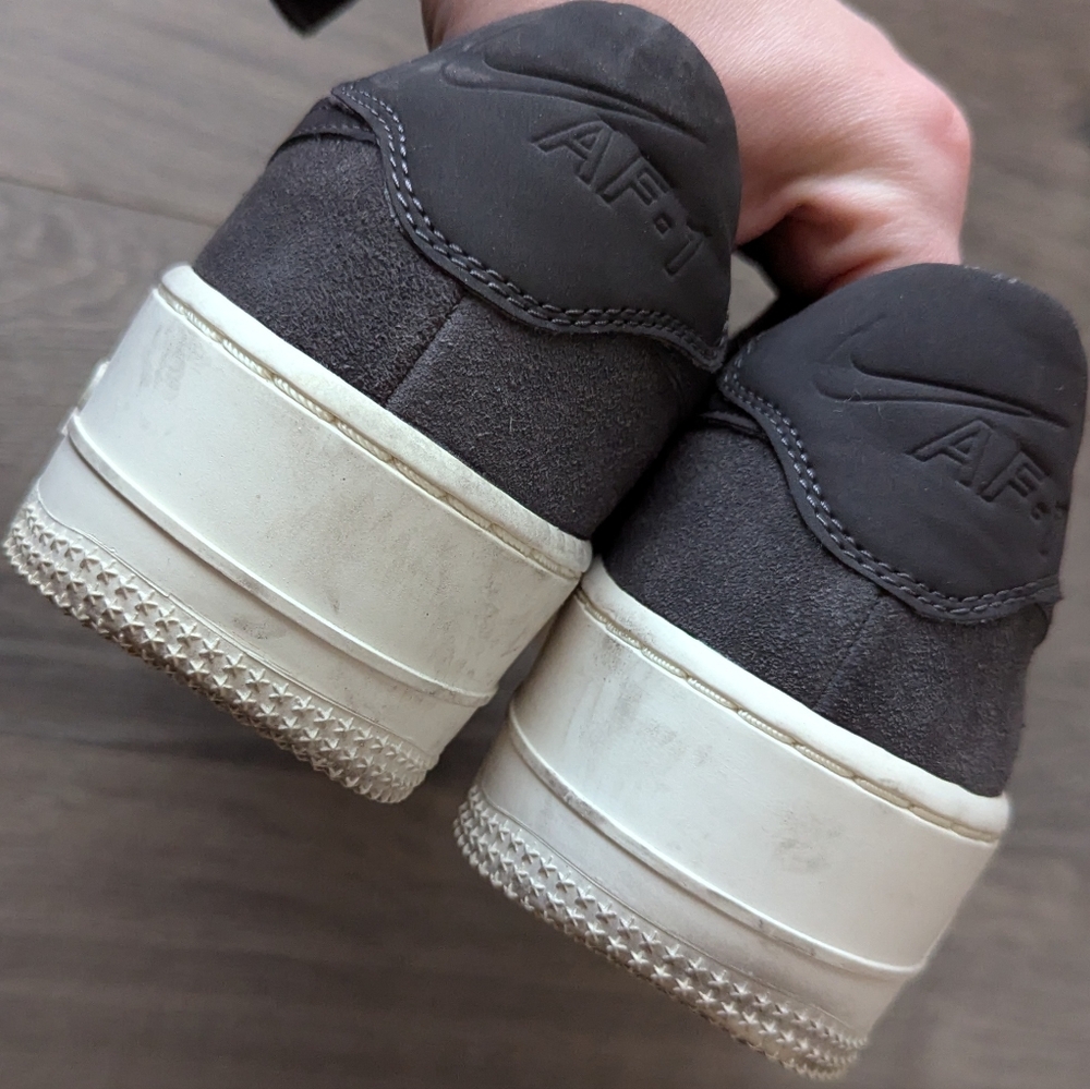 Nike Air Force 1 AF-1 Suede Gray Sage Sneakers - Picture 7 of 8